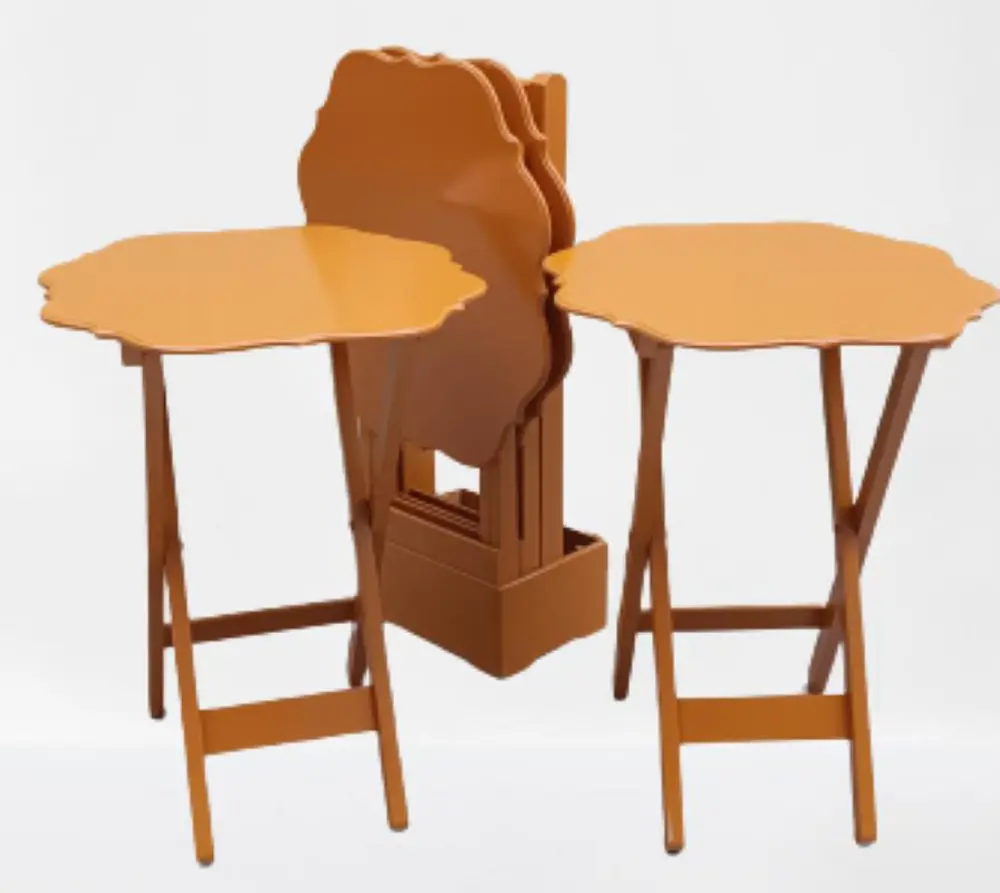 Zigon Çanta 90087 Sehpa Yonca Tk Dörtlü Model Ahşap MDF Hardal Re