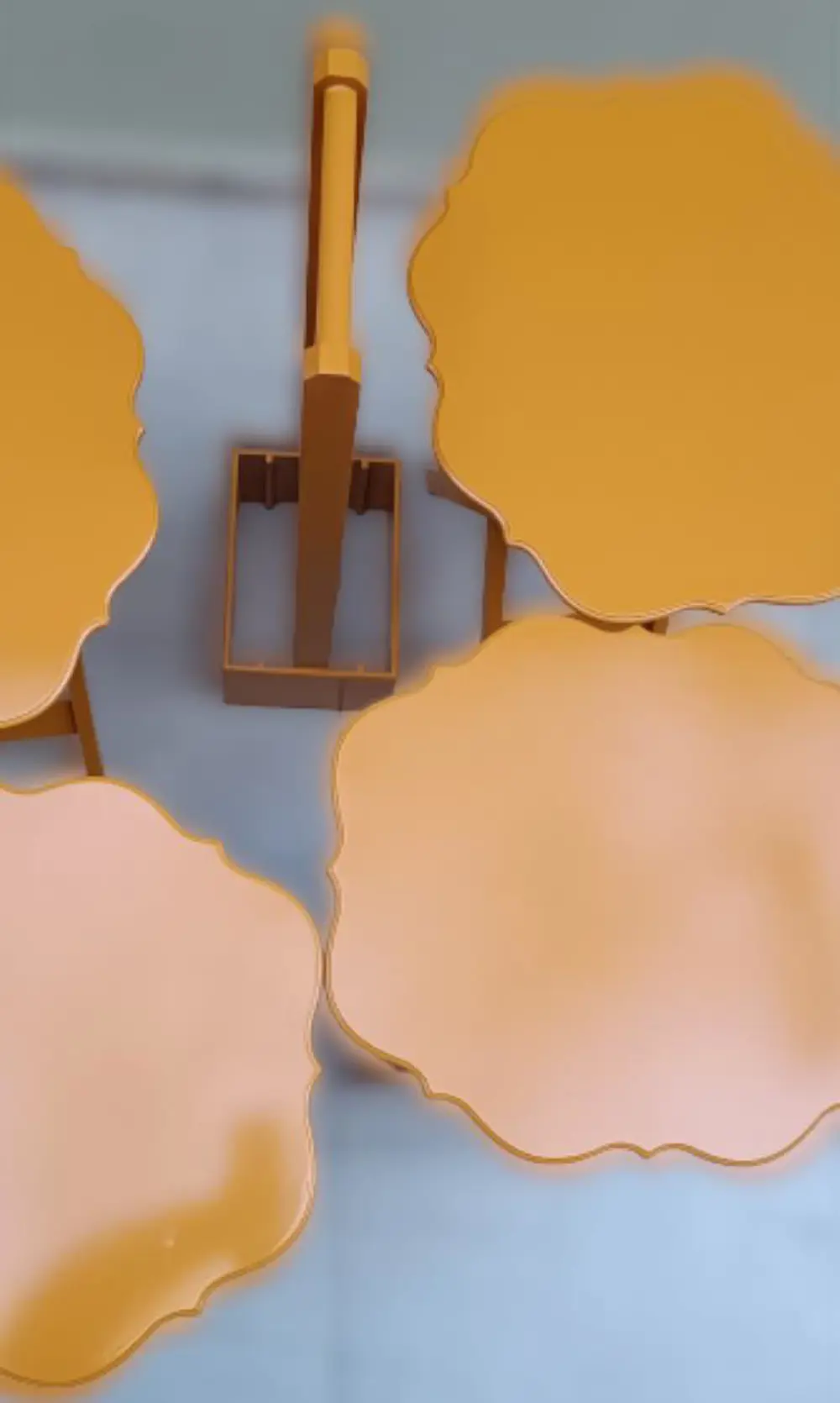 Zigon Çanta 90087 Sehpa Yonca Tk Dörtlü Model Ahşap MDF Hardal Re