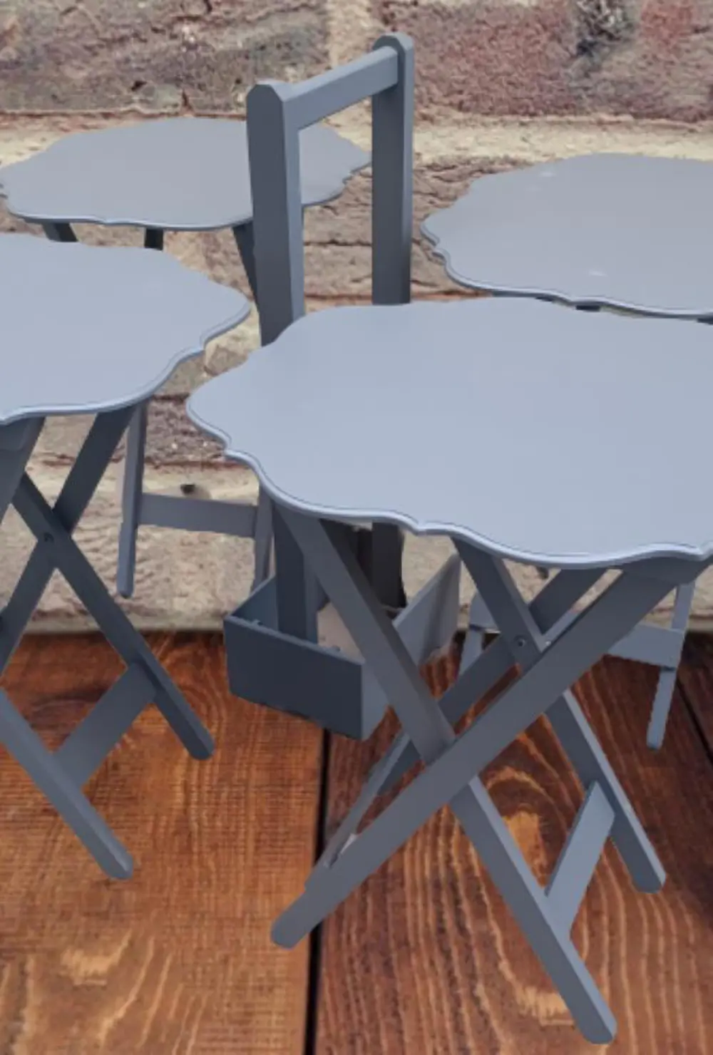 Zigon Çanta 90091 Yonca Takım Dörtlü Model Ahşap MDF Parlak Gri R