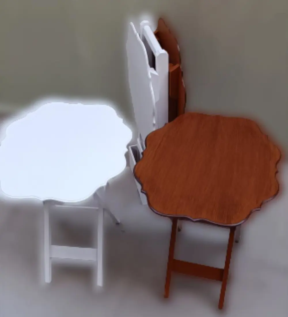 Zigon Çanta 90092 Sehpa Yonca Model Ahşap MDF Ceviz ve Beyaz Renk