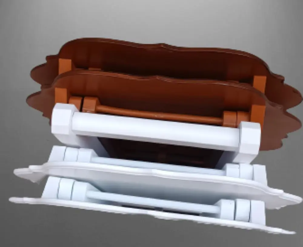 Zigon Çanta 90092 Sehpa Yonca Model Ahşap MDF Ceviz ve Beyaz Renk