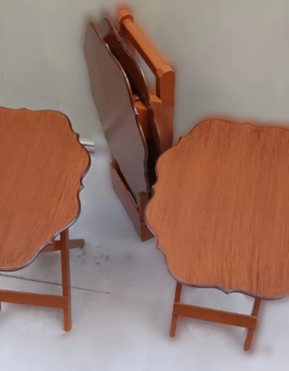 Zigon Çanta 90093 Yonca Takım Dörtlü Model Ahşap MDF parlak Ceviz