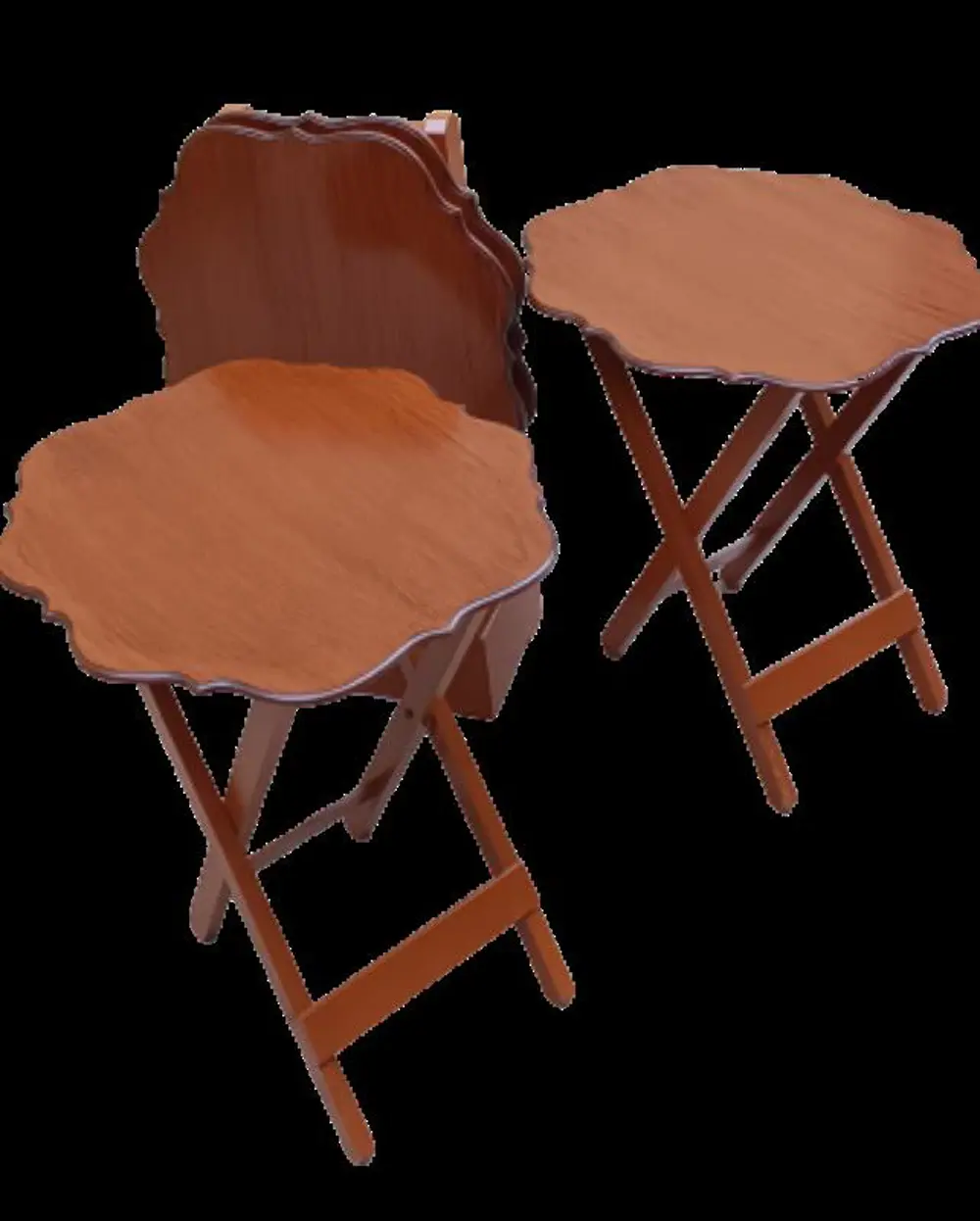 Zigon Çanta 90093 Yonca Takım Dörtlü Model Ahşap MDF parlak Ceviz