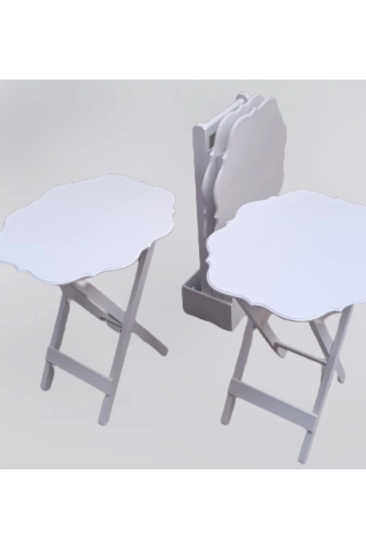 Zigon Çanta 90094 Sehpa Yonca Takım Model Ahşap MDF Parlak Beyaz Lake Renk Elyapı Zigon Çanta 90094 Sehpa Yonca Takım Model Ahşap MDF Parlak Beyaz Lake Renk Elyapı - Görsel 3