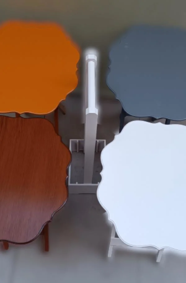 Zigon Çanta 90095 Yonca 4 lü Model MDF 4Renk Ceviz-Hardal-Beyaz ve Gri Renk Uyum