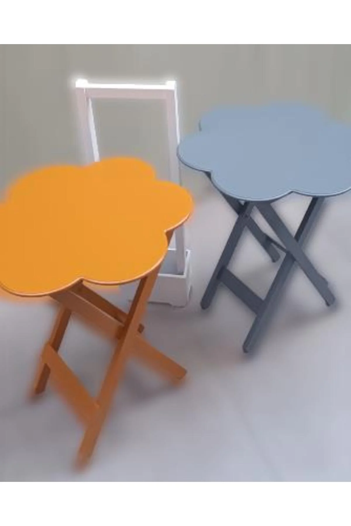 Zigon Çanta 90096 Papatya Model 2li Tk Ahşap MDF Hardal ve Gri Renk Uyum El Yapım - Görsel 2