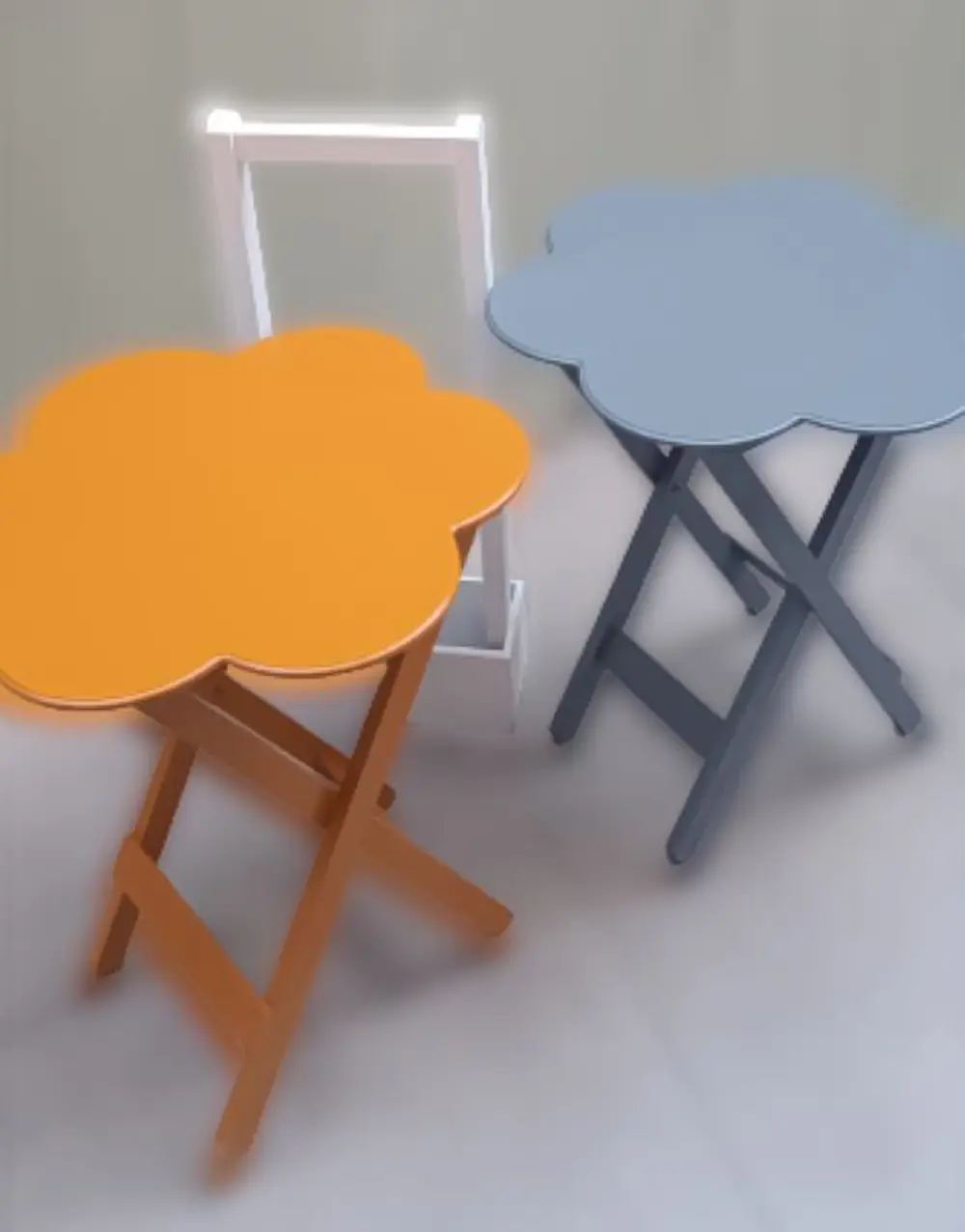 Zigon Çanta 90096 Papatya Model 2li Tk Ahşap MDF Hardal ve Gri Re