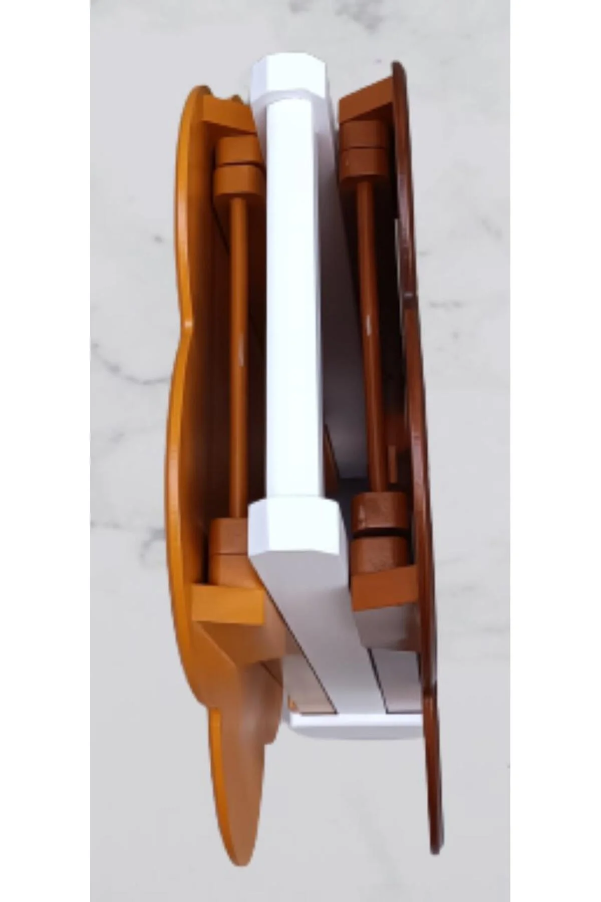 Zigon Çanta 90097 Papatya Model 2li Tk Ahşap MDF Hardal Ceviz Renk Uyum El Yapım - Görsel 6