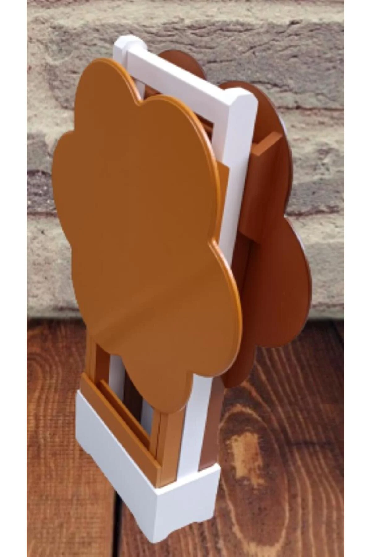 Zigon Çanta 90097 Papatya Model 2li Tk Ahşap MDF Hardal Ceviz Renk Uyum El Yapım - Görsel 8