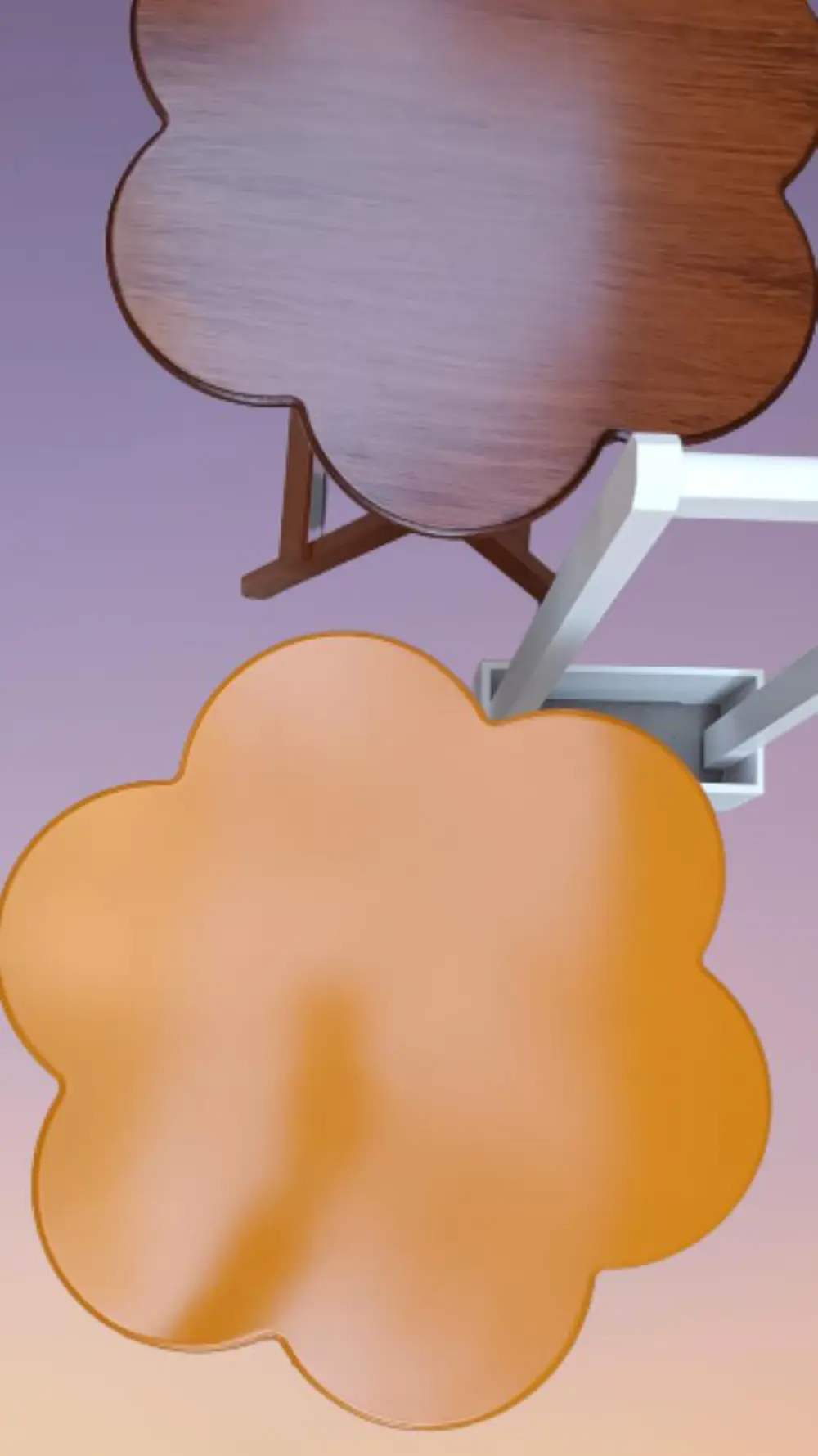 Zigon Çanta 90097 Papatya Model 2li Tk Ahşap MDF Hardal Ceviz Ren