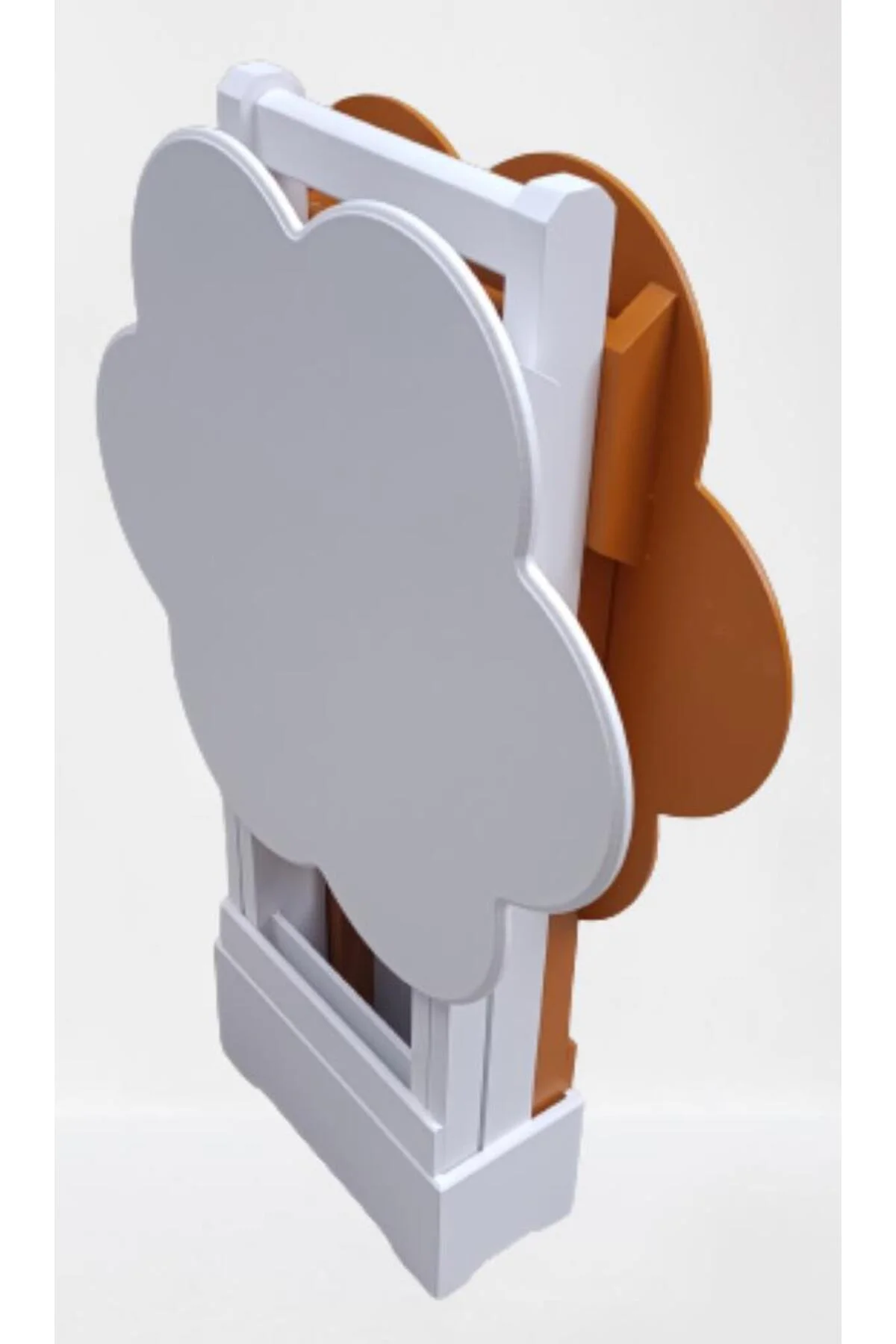 Zigon Çanta 90098 Sehpa Papatya Model 2li Tk Ahşap MDF Hardal-Beyaz Uyum El Yapım - Görsel 4