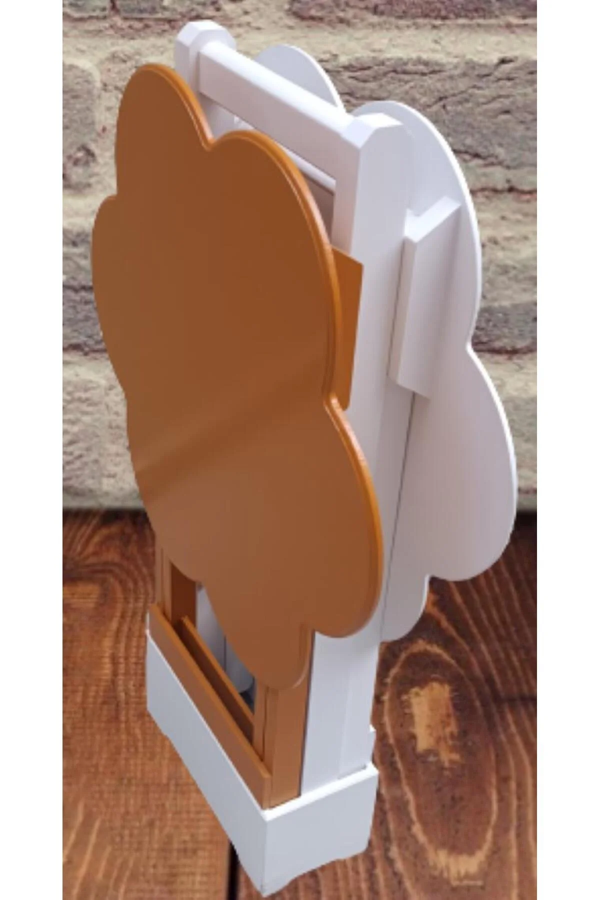 Zigon Çanta 90098 Sehpa Papatya Model 2li Tk Ahşap MDF Hardal-Beyaz Uyum El Yapım - Görsel 7