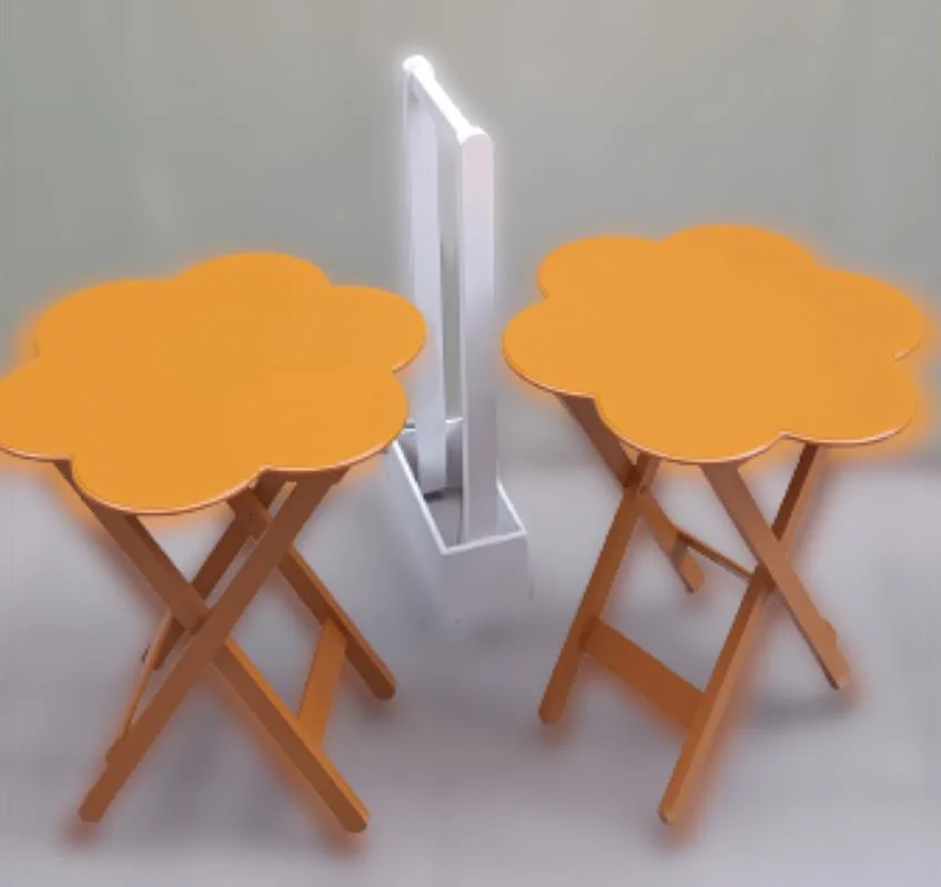 Zigon Çanta 90099 Papatya Model İkili Takım Ahşap MDF Hardal hardal Renk El Yapım
