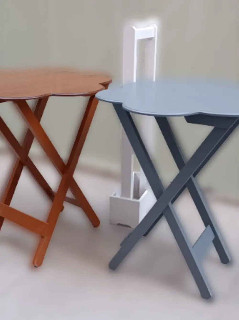 Zigon Çanta 90100 Sehpa Papatya  Model İkili Tk Ahşap MDF Ceviz-G