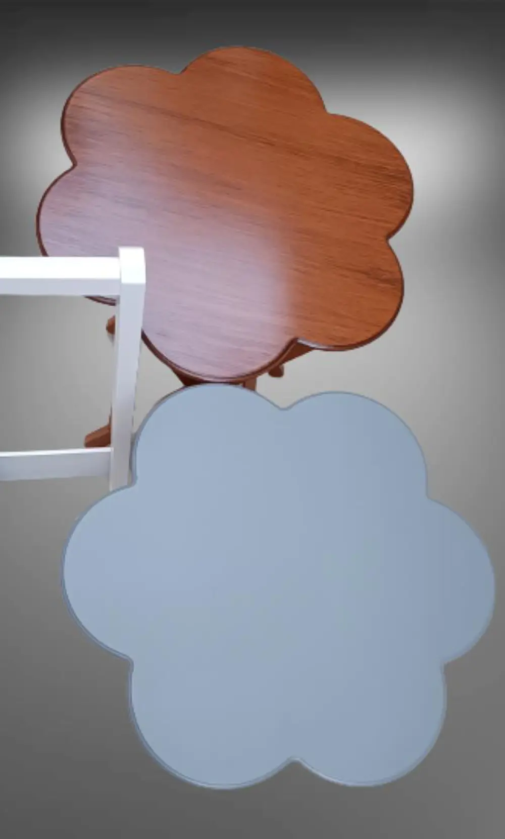 Zigon Çanta 90100 Sehpa Papatya  Model İkili Tk Ahşap MDF Ceviz-G