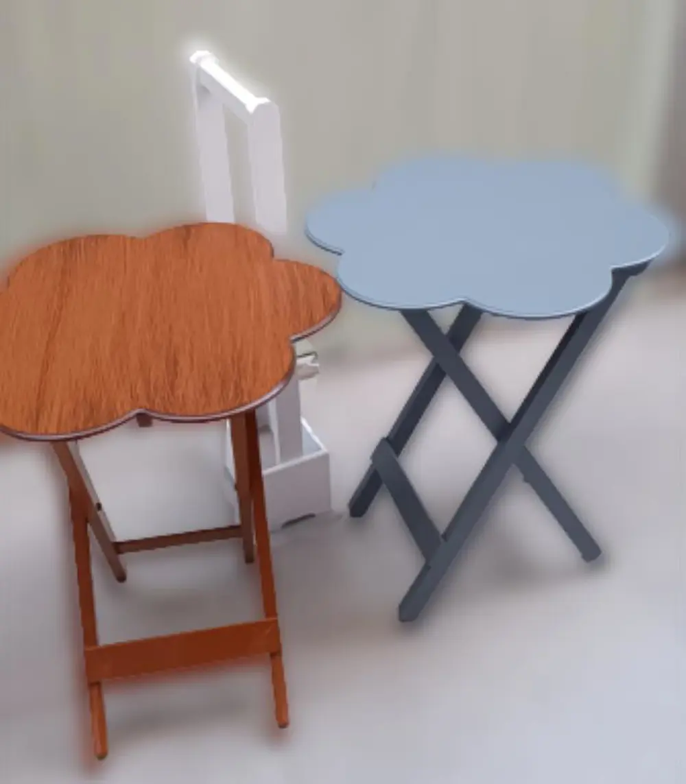 Zigon Çanta 90100 Sehpa Papatya  Model İkili Tk Ahşap MDF Ceviz-G
