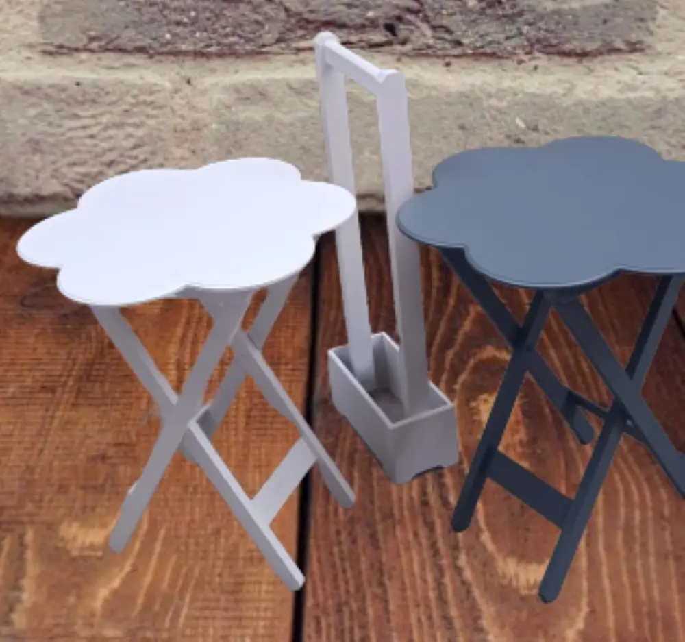 Zigon Çanta 90101 Papatya  Model 2li Tk Ahşap MDF Beyaz-Gri Renk 