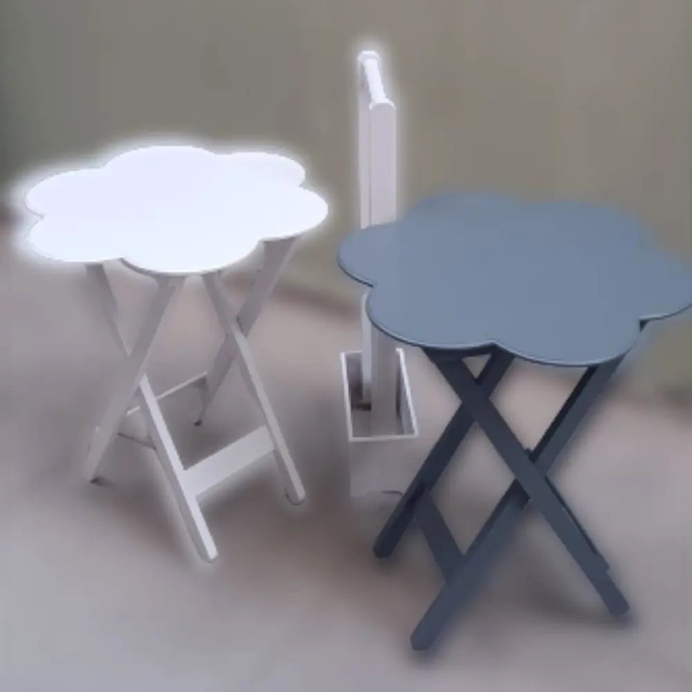 Zigon Çanta 90101 Papatya  Model 2li Tk Ahşap MDF Beyaz-Gri Renk 