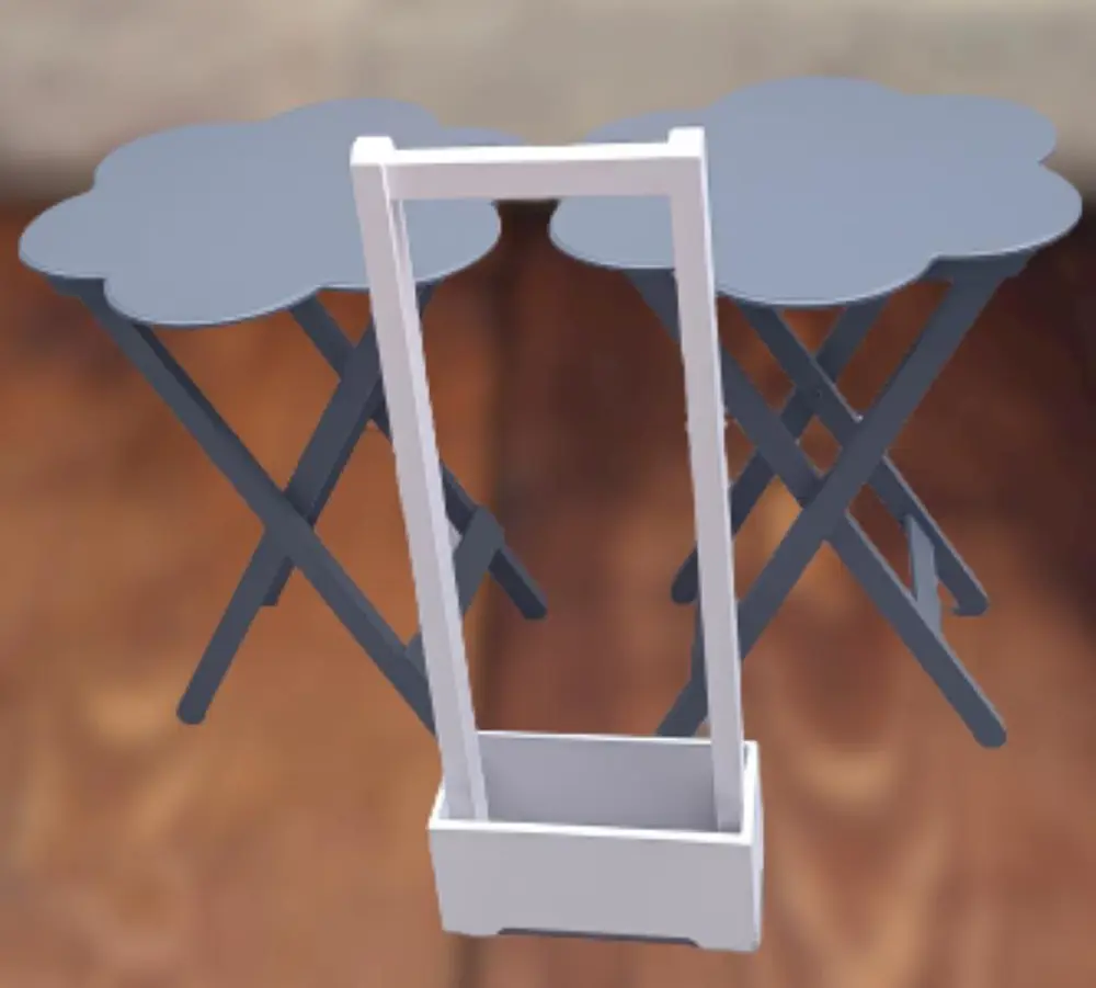 Zigon Çanta 90102 Sehpa Papatya  Model İkili Tk Ahşap Mdf Gri Ren