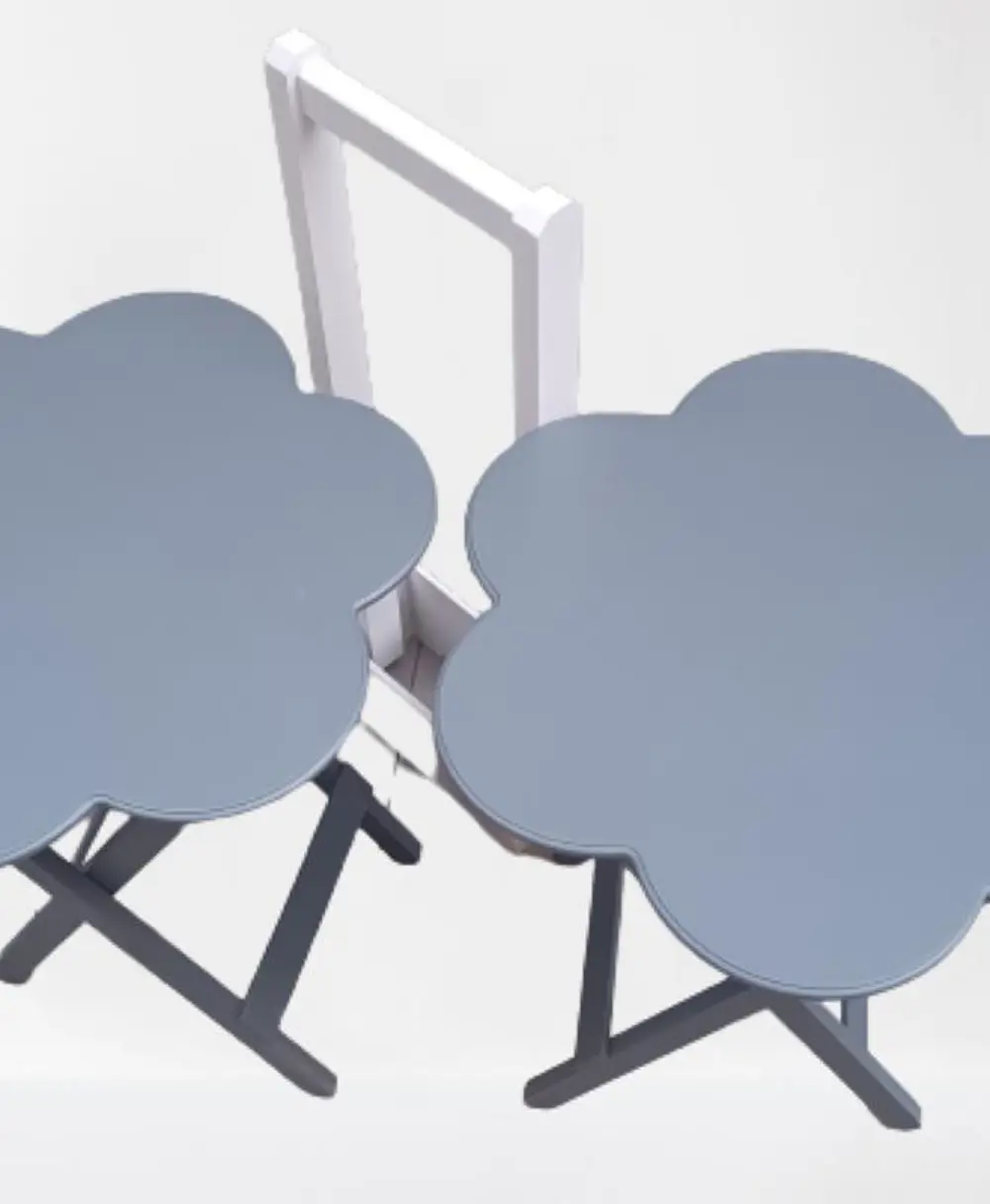 Zigon Çanta 90102 Sehpa Papatya  Model İkili Tk Ahşap Mdf Gri Ren