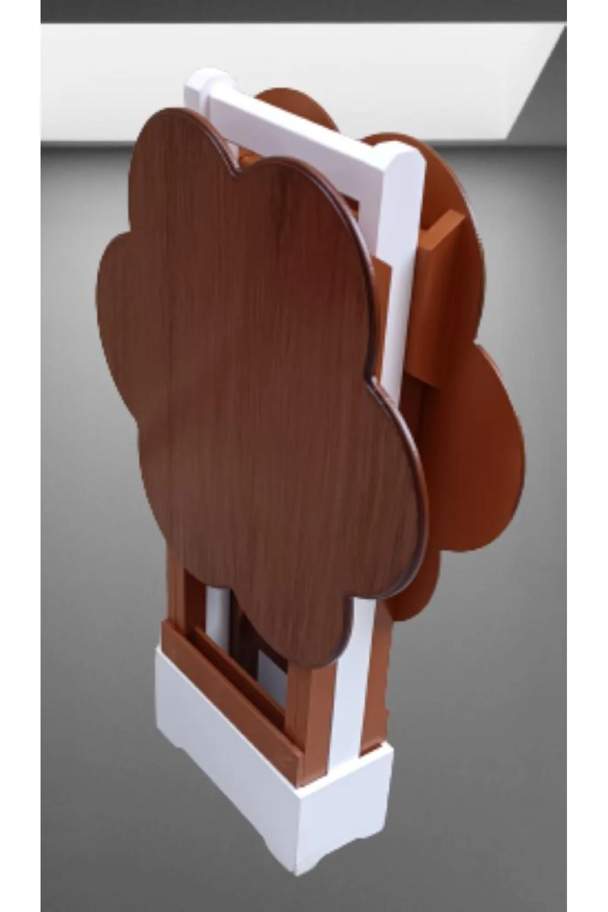 Zigon Çanta 90103 Sehpa Papatya Model 2li Takım Ahşap MDF Ceviz Renk Uyum El Yapı - Görsel 7