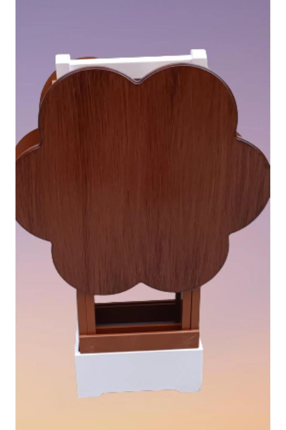 Zigon Çanta 90103 Sehpa Papatya Model 2li Takım Ahşap MDF Ceviz Renk Uyum El Yapı - Görsel 5