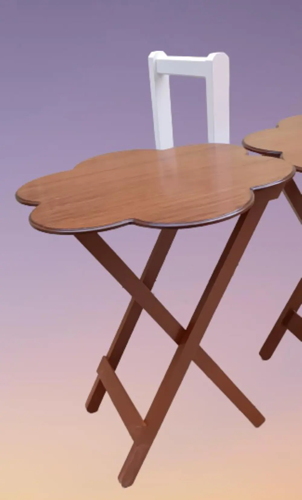 Zigon Çanta 90103 Sehpa Papatya Model 2li Takım Ahşap MDF Ceviz R