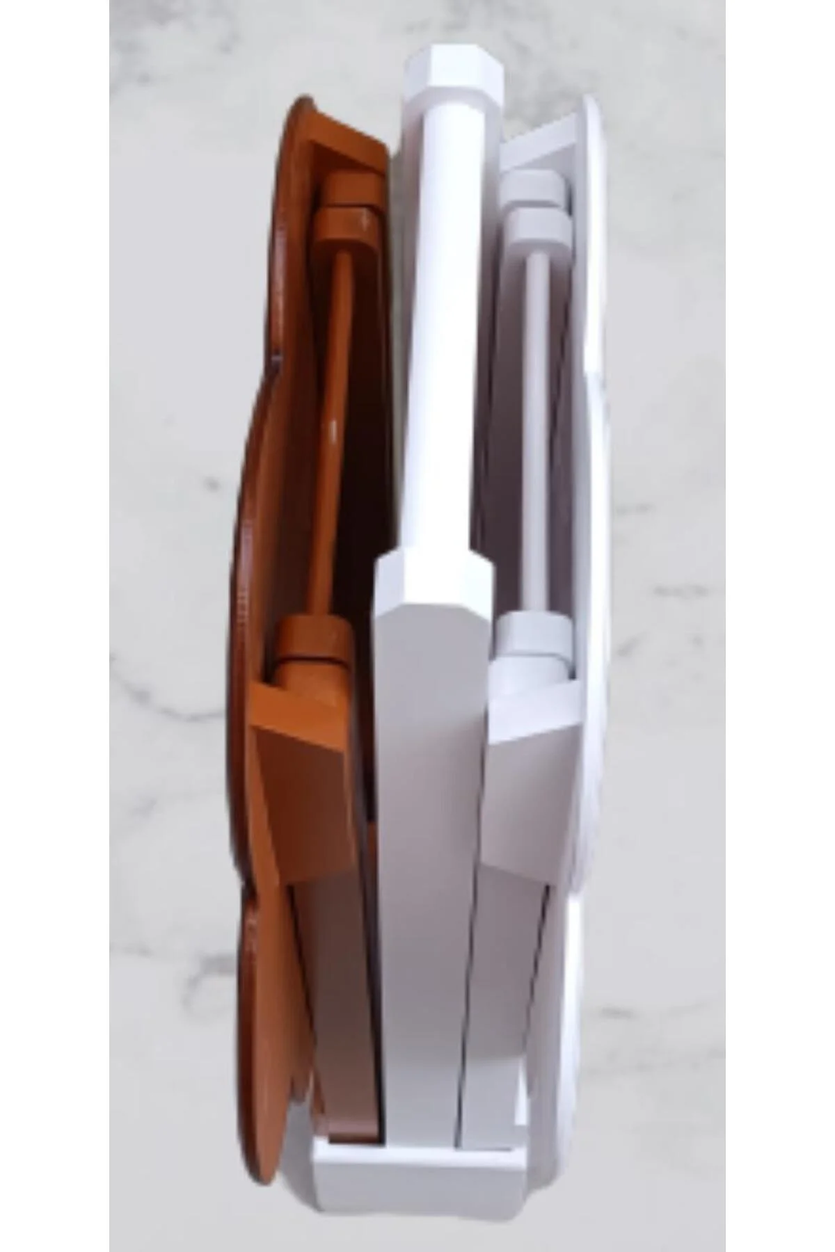 Zigon Çanta 90104 Papatya sehpa Model 2li Ahşap MDF Beyaz Ceviz Uyum El Yapım - Görsel 4