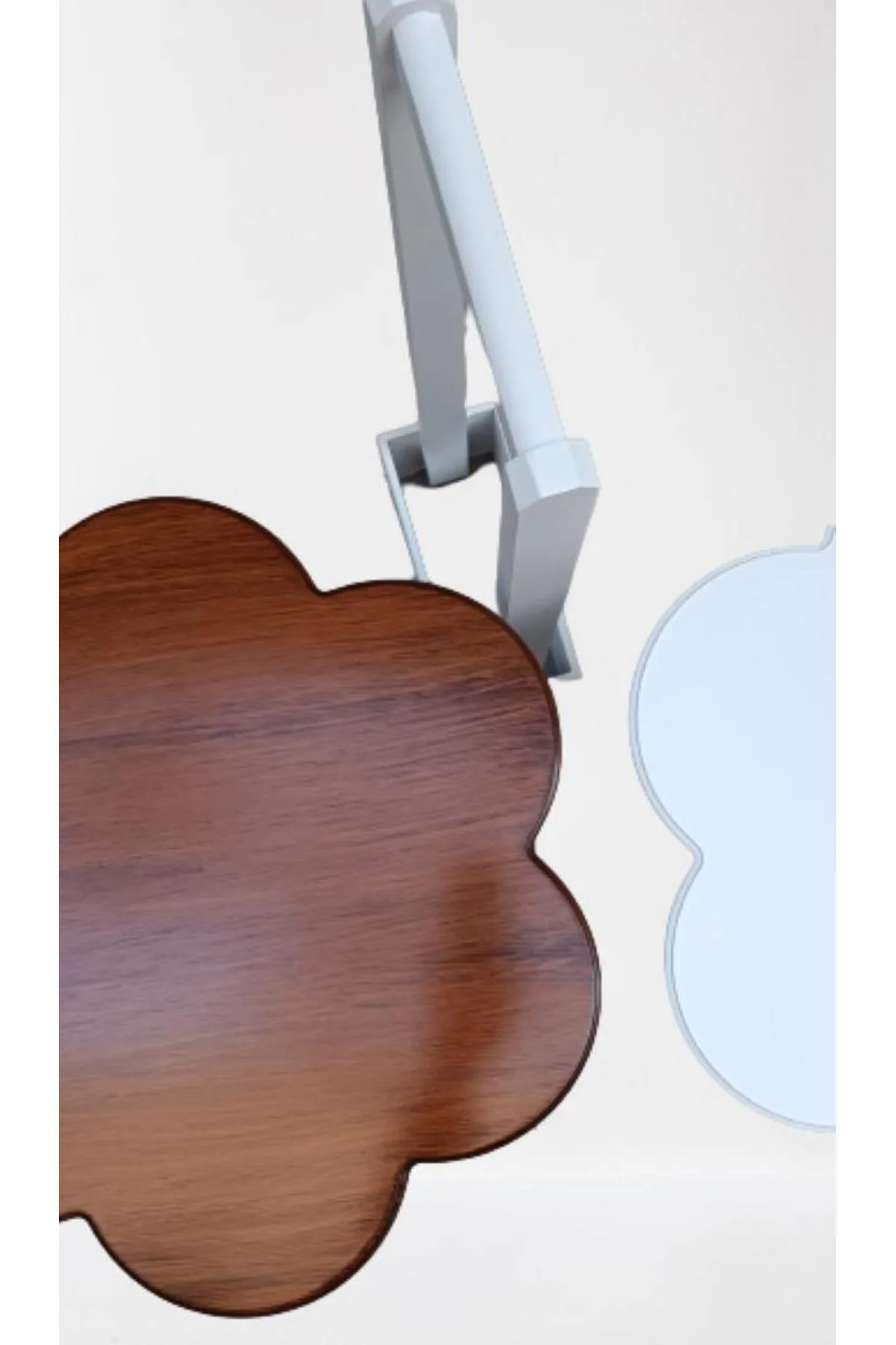 Zigon Çanta 90104 Papatya sehpa Model 2li Ahşap MDF Beyaz Ceviz Uyum El Yapım - Görsel 5