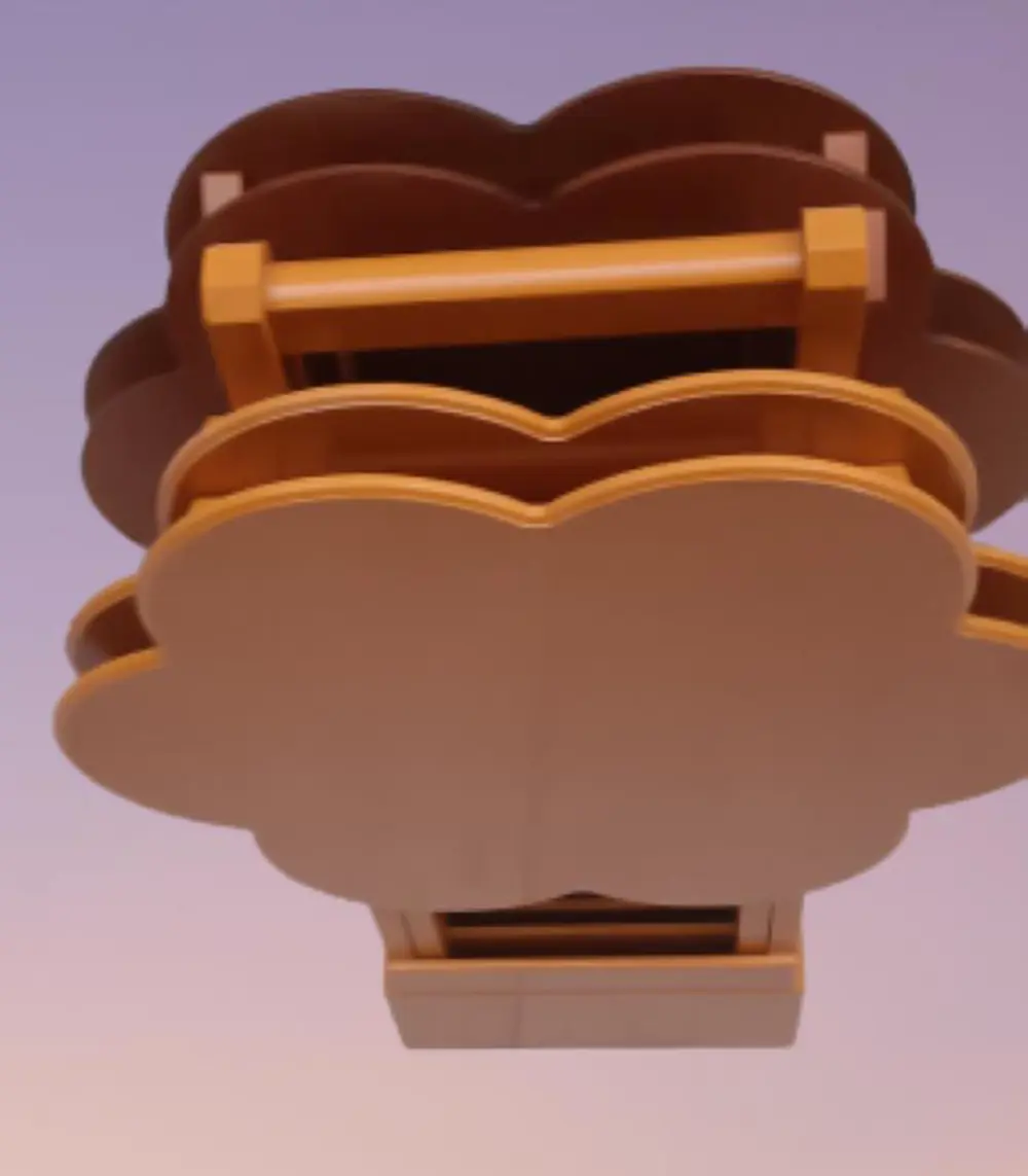 Zigon Çanta 90106 Sehpa Papatya Model Dörtlü Ahşap MDF Ceviz-Hard