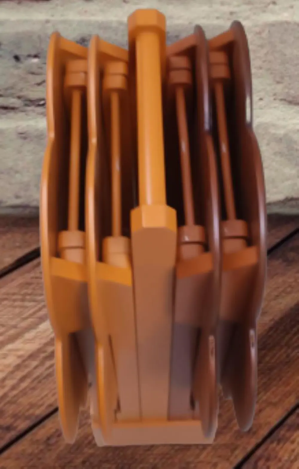 Zigon Çanta 90106 Sehpa Papatya Model Dörtlü Ahşap MDF Ceviz-Hard