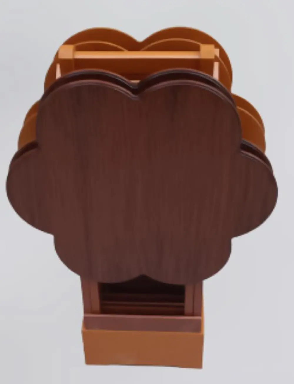 Zigon Çanta 90106 Sehpa Papatya Model Dörtlü Ahşap MDF Ceviz-Hard