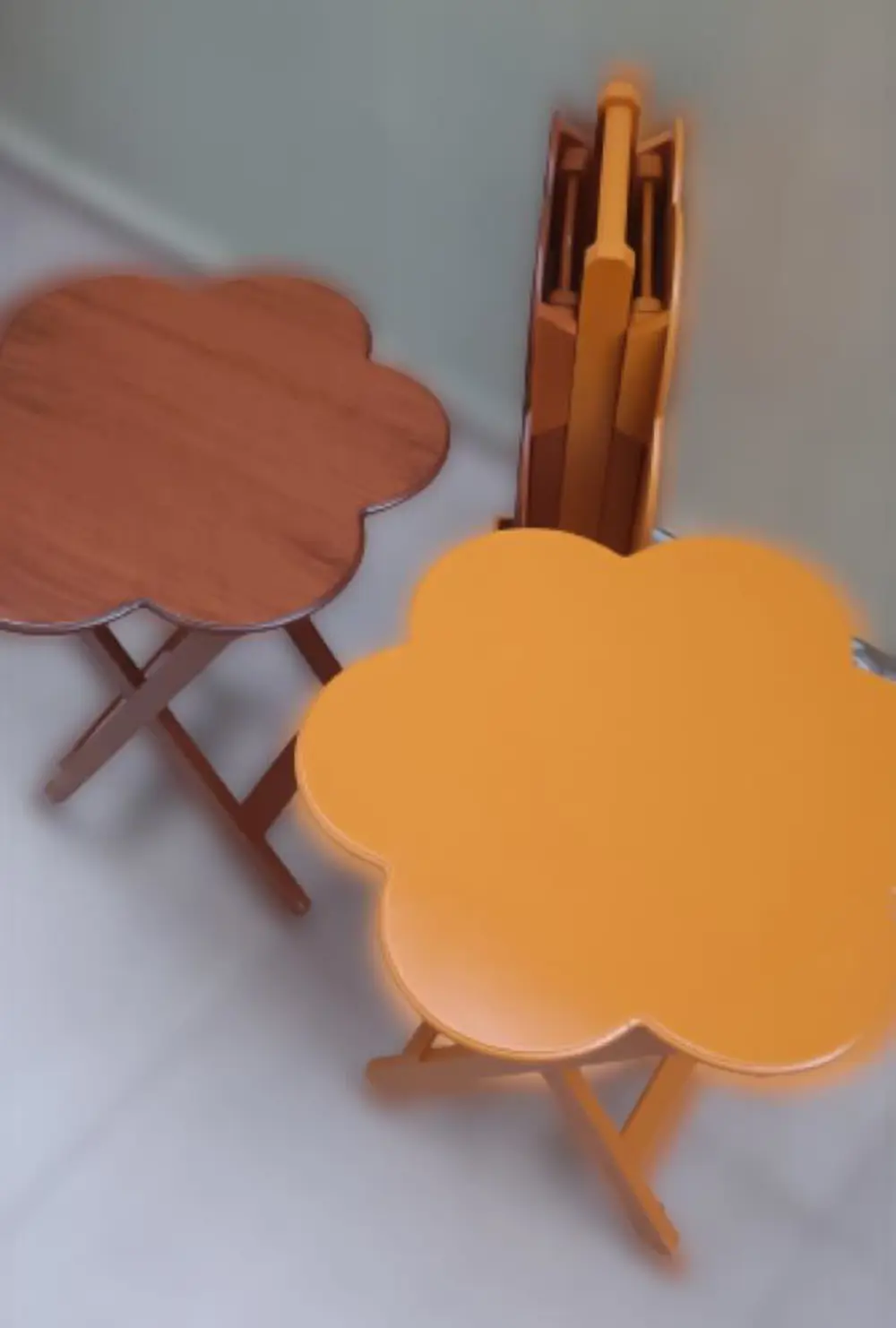 Zigon Çanta 90106 Sehpa Papatya Model Dörtlü Ahşap MDF Ceviz-Hard