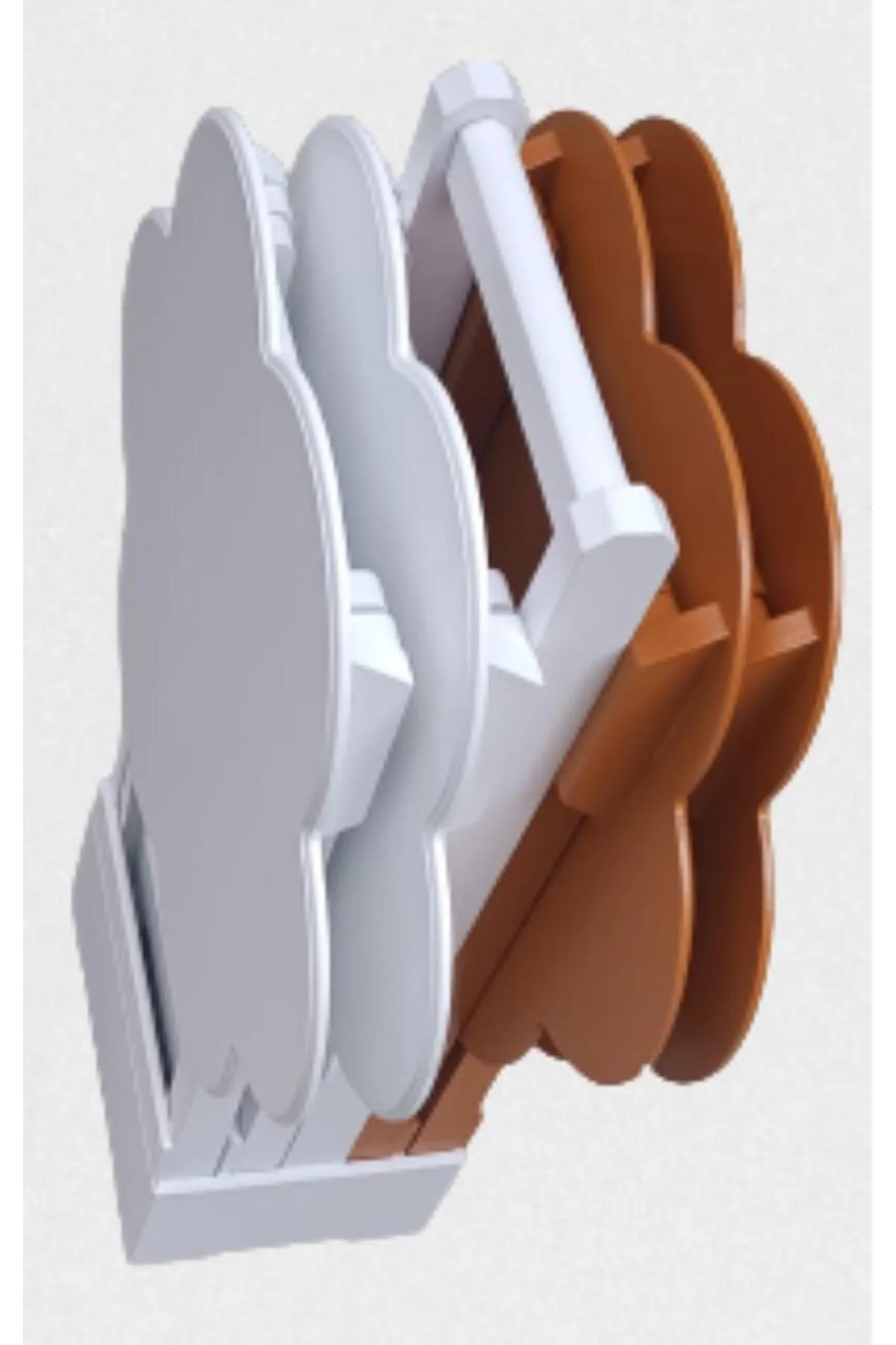 Zigon Çanta 90107 Papatya Sehpa Model Ahşap MDF Beyaz-Hardal Renk Uyum El Yapım - Görsel 5