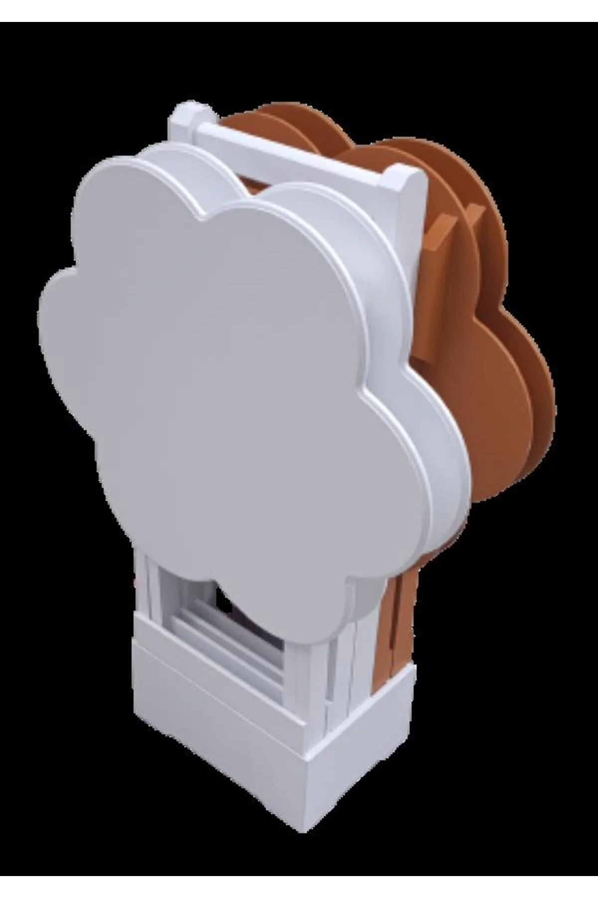 Zigon Çanta 90107 Papatya Sehpa Model Ahşap MDF Beyaz-Hardal Renk Uyum El Yapım - Görsel 6