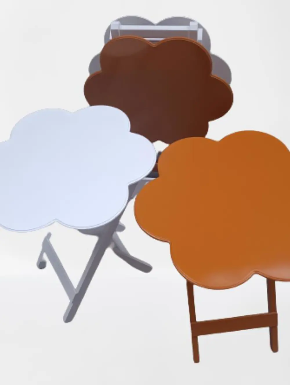 Zigon Çanta 90107 Papatya Sehpa Model Ahşap MDF Beyaz-Hardal Renk