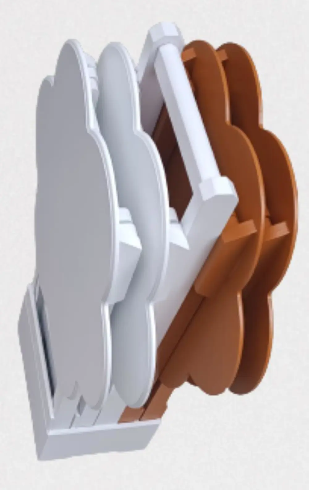 Zigon Çanta 90107 Papatya Sehpa Model Ahşap MDF Beyaz-Hardal Renk