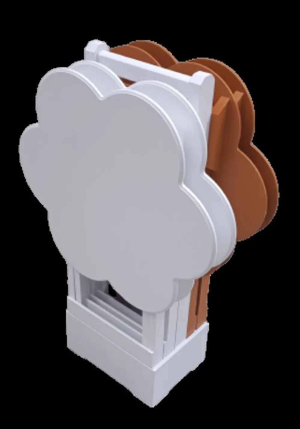 Zigon Çanta 90107 Papatya Sehpa Model Ahşap MDF Beyaz-Hardal Renk