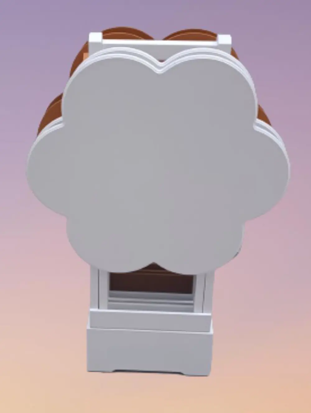 Zigon Çanta 90107 Papatya Sehpa Model Ahşap MDF Beyaz-Hardal Renk