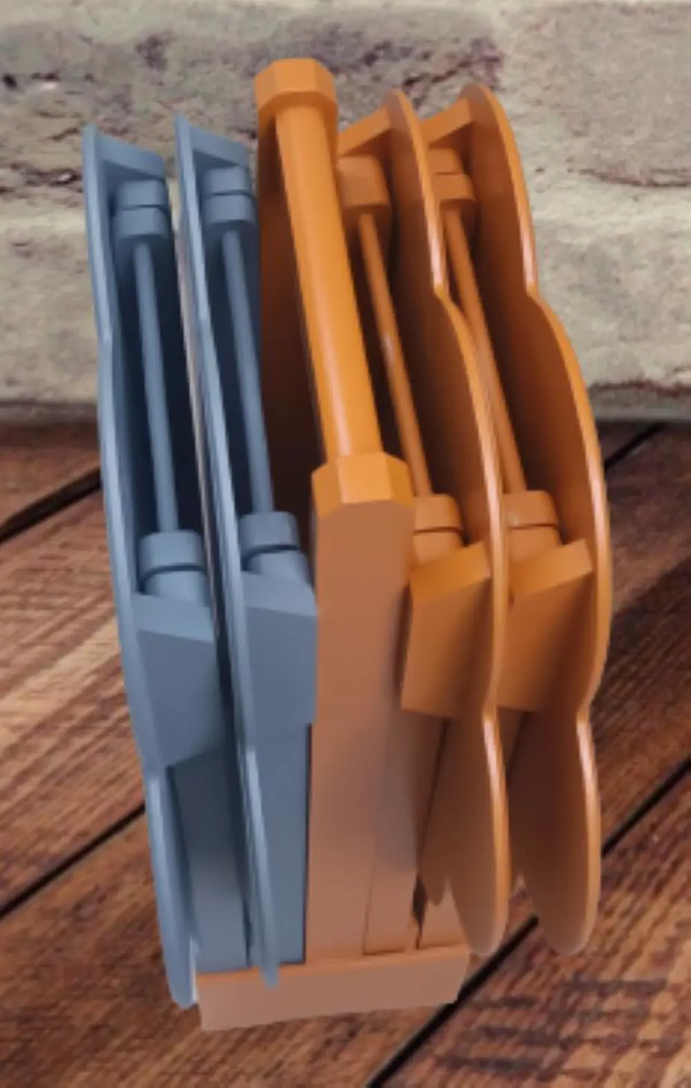 Zigon Çanta 90108 Sehpa Papatya Model Ahşap MDF Gri ve Hardal Ren