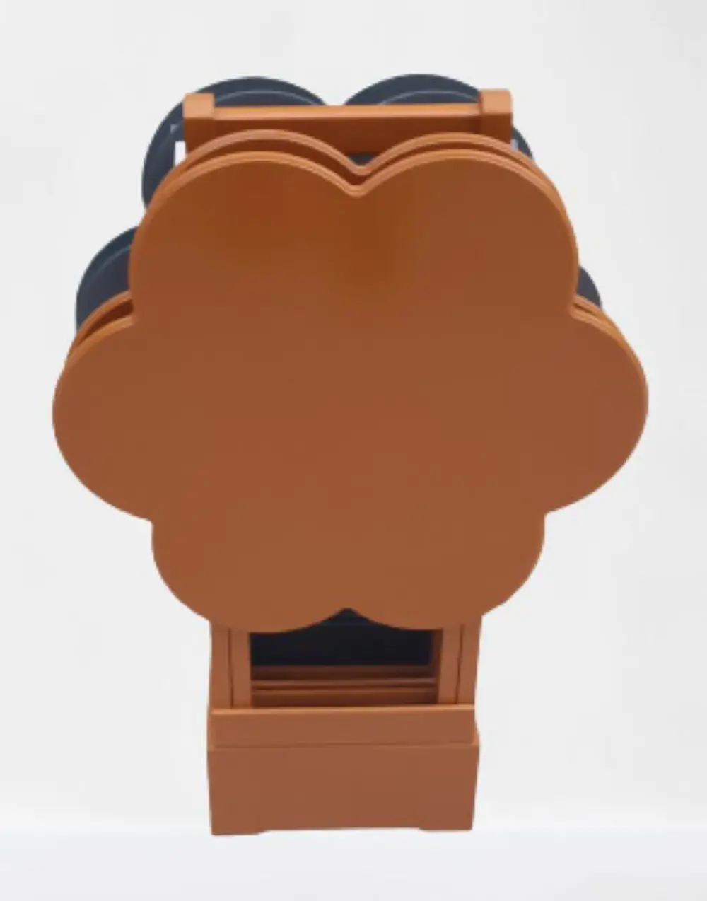 Zigon Çanta 90108 Sehpa Papatya Model Ahşap MDF Gri ve Hardal Ren