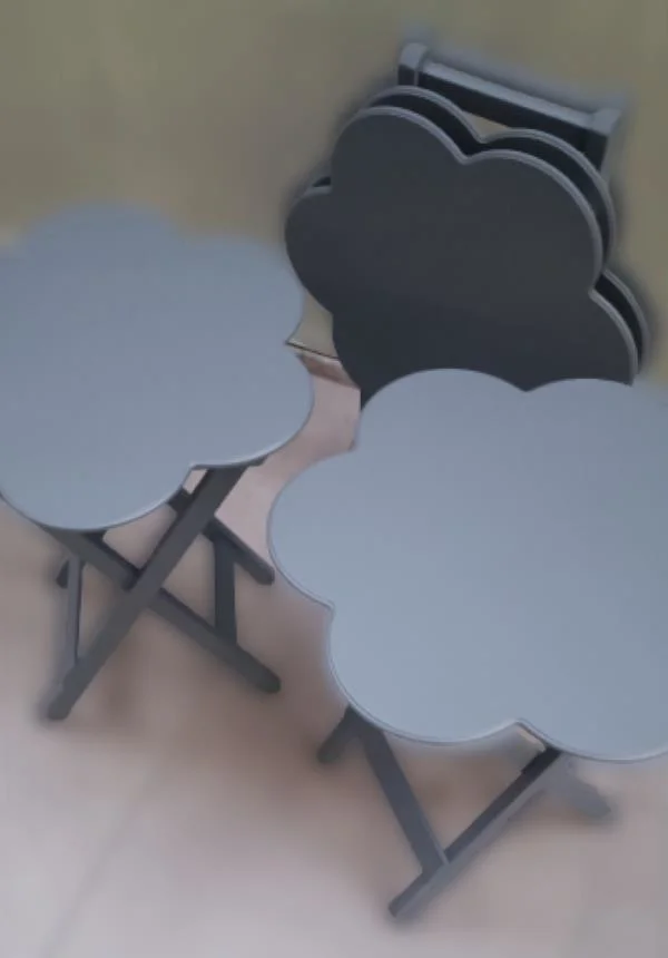 Zigon Çanta 90110 Papatya Dörtlü  Model Ahşap MDF Parlak Gri Renk El Yapım