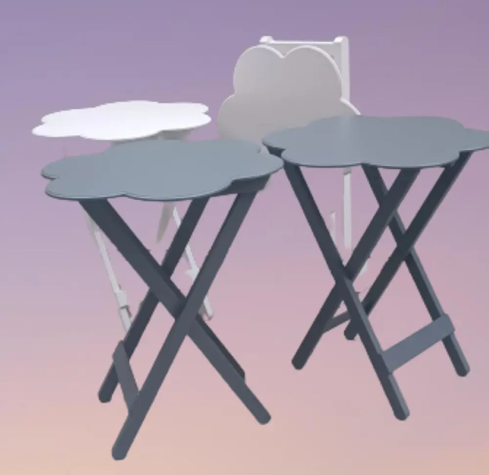 Zigon Çanta 90112 Papatya sehpa Model Ahşap Mdf Beyaz ve Gri Renk