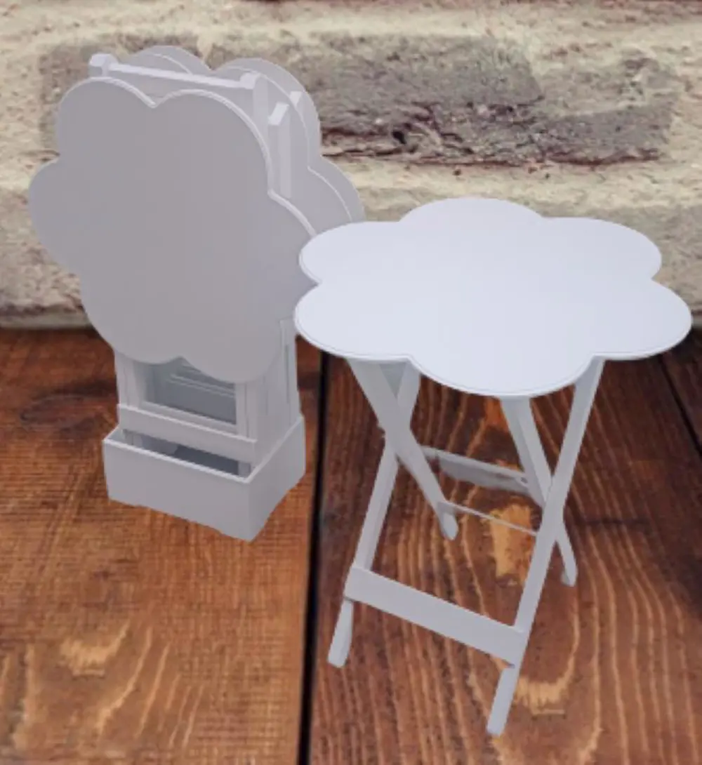 Zigon Çanta 90114 Sehpa Papatya Dörtlü Model Ahşap MDF Parlak Bey