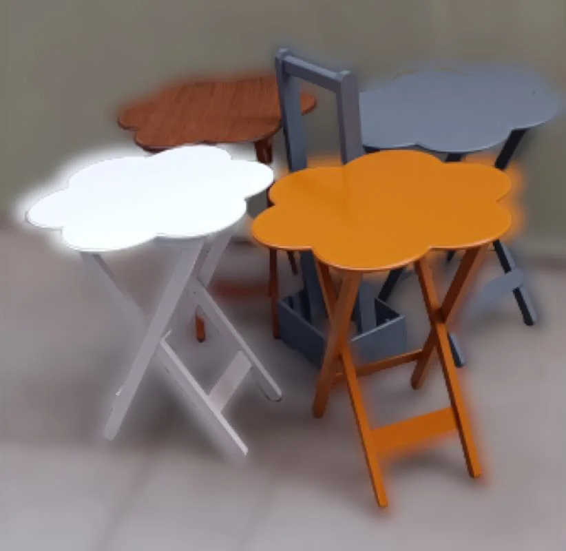 Zigon Çanta 90115 Sehpa Papatya Ahşap Mdf 4Renk Ceviz Hardal Beyaz-Gri Renk Uyum