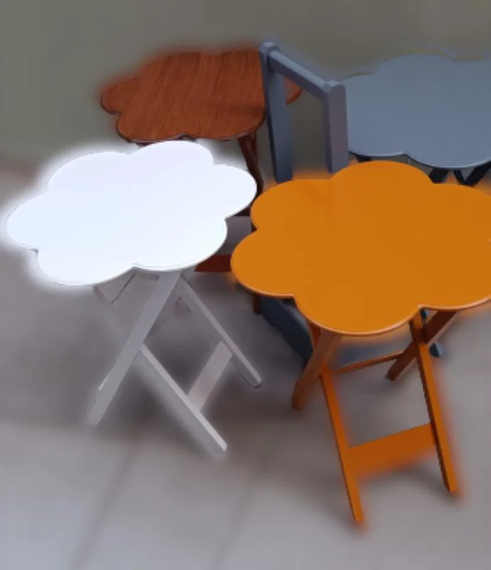 Zigon Çanta 90115 Sehpa Papatya Ahşap Mdf 4Renk Ceviz Hardal Beyaz-Gri Renk Uyum