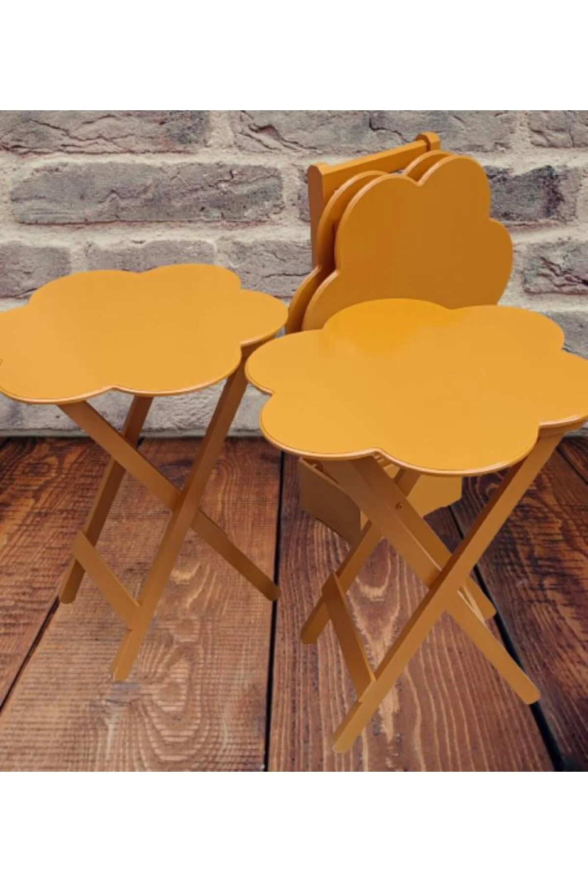 Zigon Çanta 90116 Papatya Dörtlü Model Ahşap Mdf Hardal Renk Uyumu El Yapımı - Görsel 2