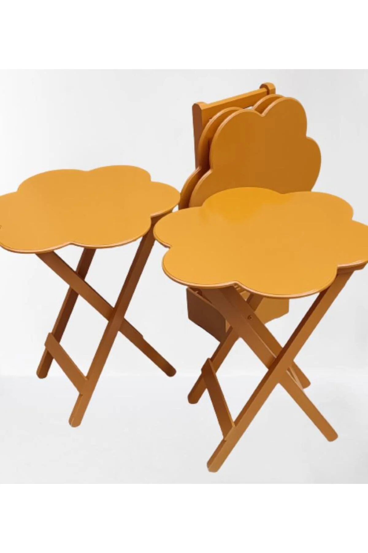 Zigon Çanta 90116 Papatya Dörtlü Model Ahşap Mdf Hardal Renk Uyumu El Yapımı - Görsel 3