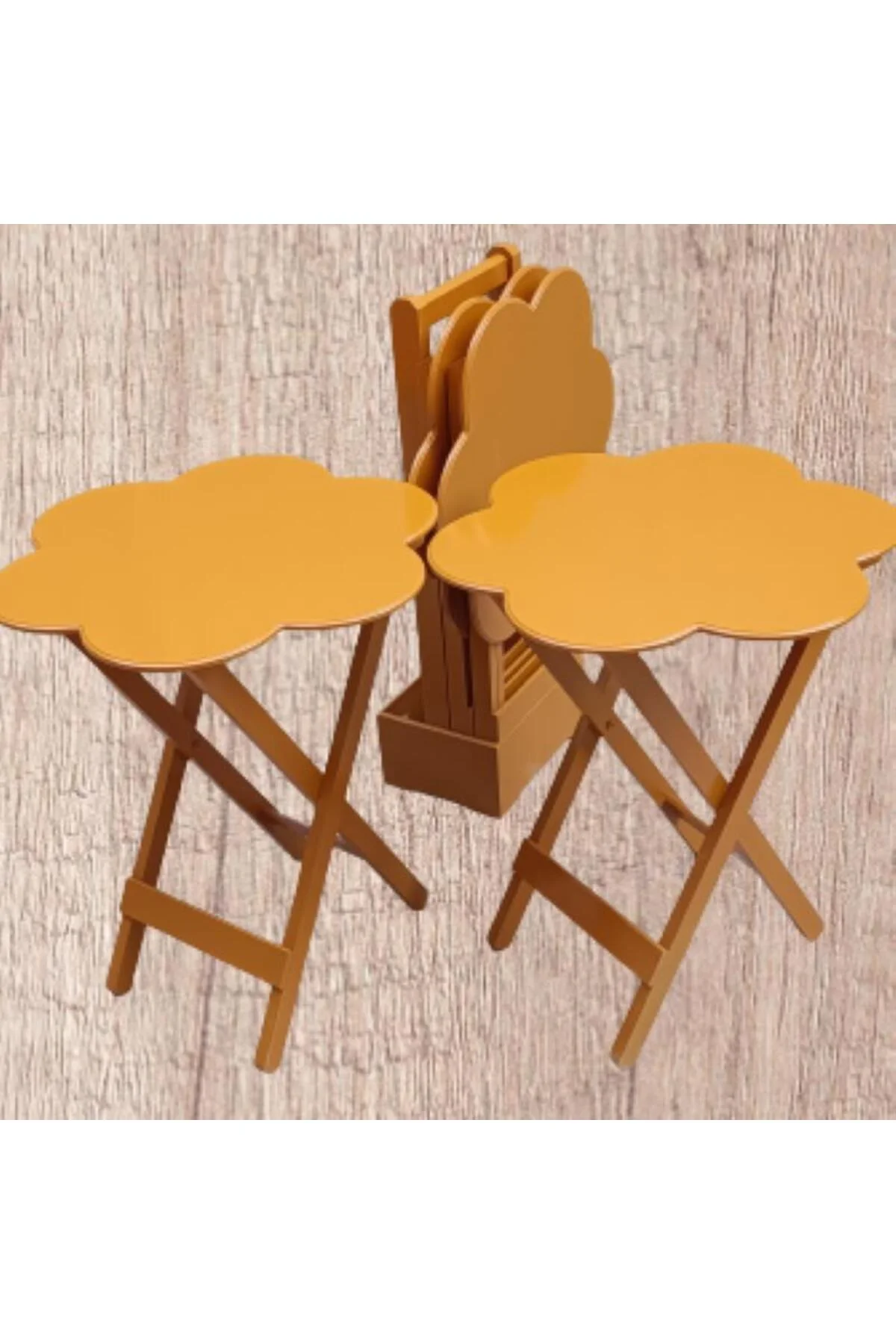 Zigon Çanta 90116 Papatya Dörtlü Model Ahşap Mdf Hardal Renk Uyumu El Yapımı - Görsel 5