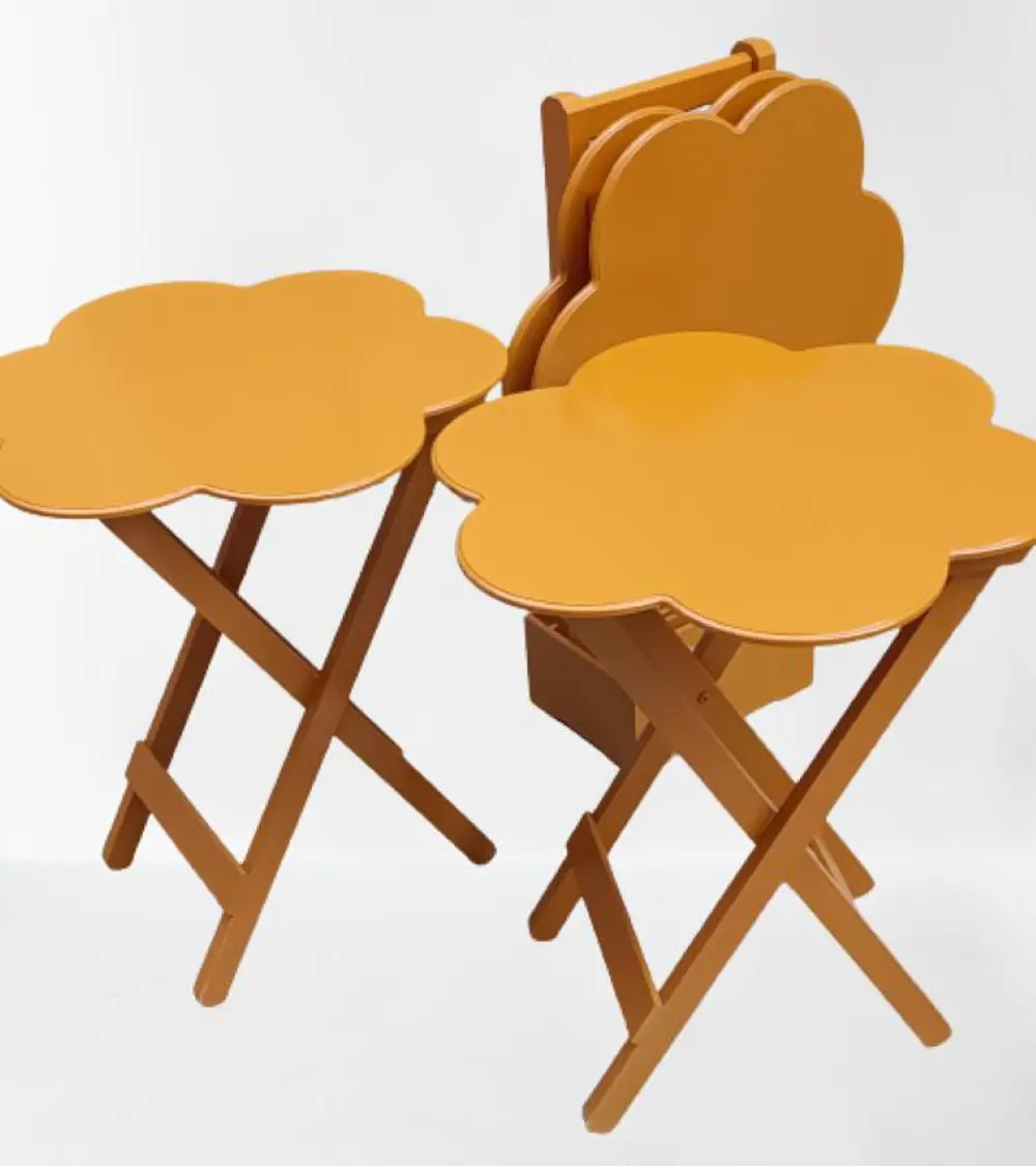 Zigon Çanta 90116 Papatya Dörtlü Model Ahşap Mdf Hardal Renk Uyum